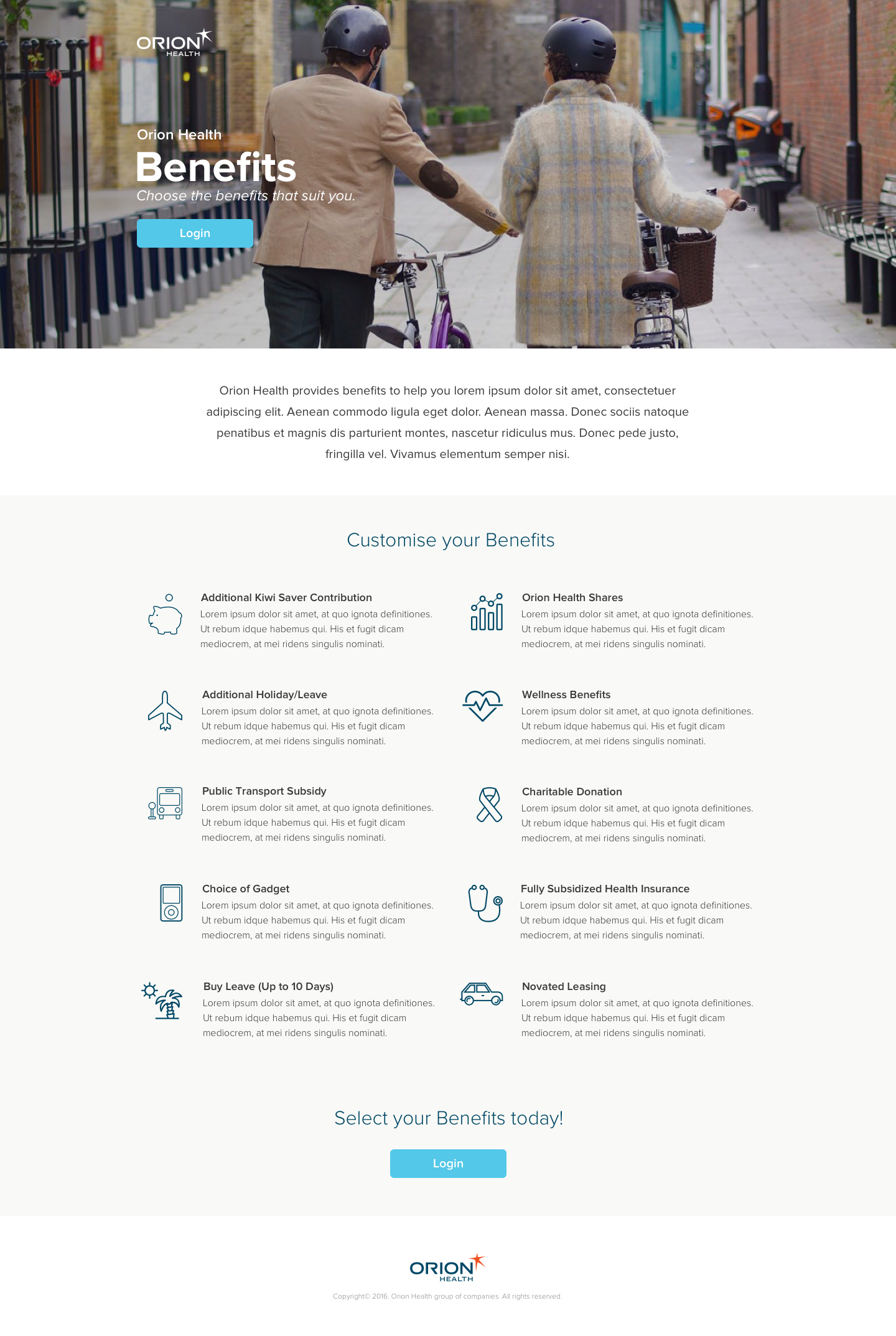 Benefit Website Home Page